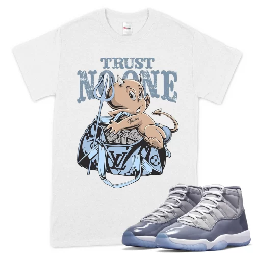 TeeVivo T-Shirt Match Air Jordan 11 Retro Cool Grey Trust no one – Air Jordan 11 Shirt, AJ11 Shirt