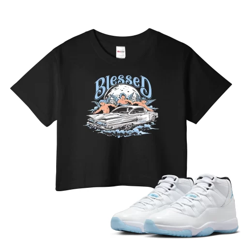 TeeVivo Crop Top Match Air Jordan 11 Retro Legend Blue Blessed – Air Jordan 11 Crop Top, AJ11 Crop Top