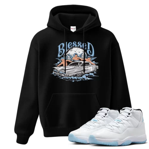 TeeVivo Hoodie Match Air Jordan 11 Retro Legend Blue Blessed – Air Jordan 11 Hoodie, AJ11 Hoodie
