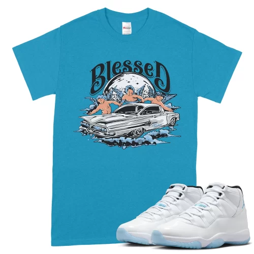 TeeVivo T-Shirt Match Air Jordan 11 Retro Legend Blue Blessed – Air Jordan 11 Shirt, AJ11 Shirt