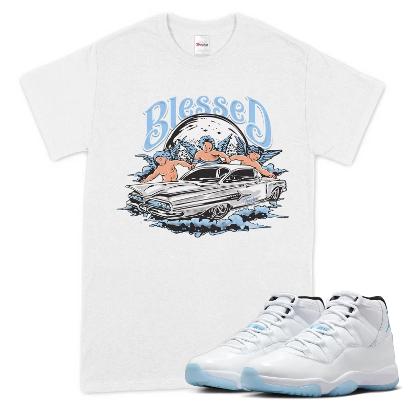 TeeVivo T-Shirt Match Air Jordan 11 Retro Legend Blue Blessed – Air Jordan 11 Shirt, AJ11 Shirt