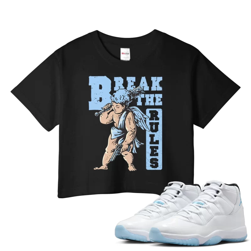 TeeVivo Crop Top Match Air Jordan 11 Retro Legend Blue Break the rules – Air Jordan 11 Crop Top, AJ11 Crop Top
