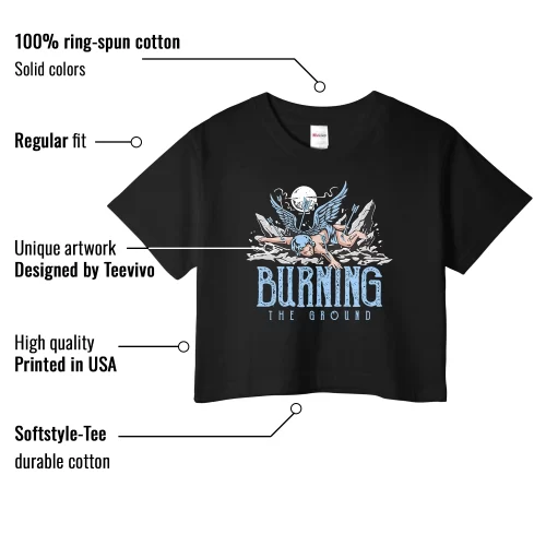 TeeVivo Crop Top Match Air Jordan 11 Retro Legend Blue Burning the ground – Air Jordan 11 Crop Top, AJ11 Crop Top