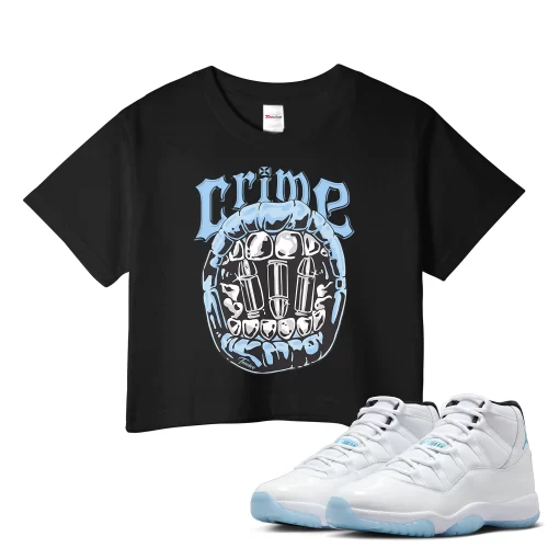 TeeVivo Crop Top Match Air Jordan 11 Retro Legend Blue Crime – Air Jordan 11 Crop Top, AJ11 Crop Top