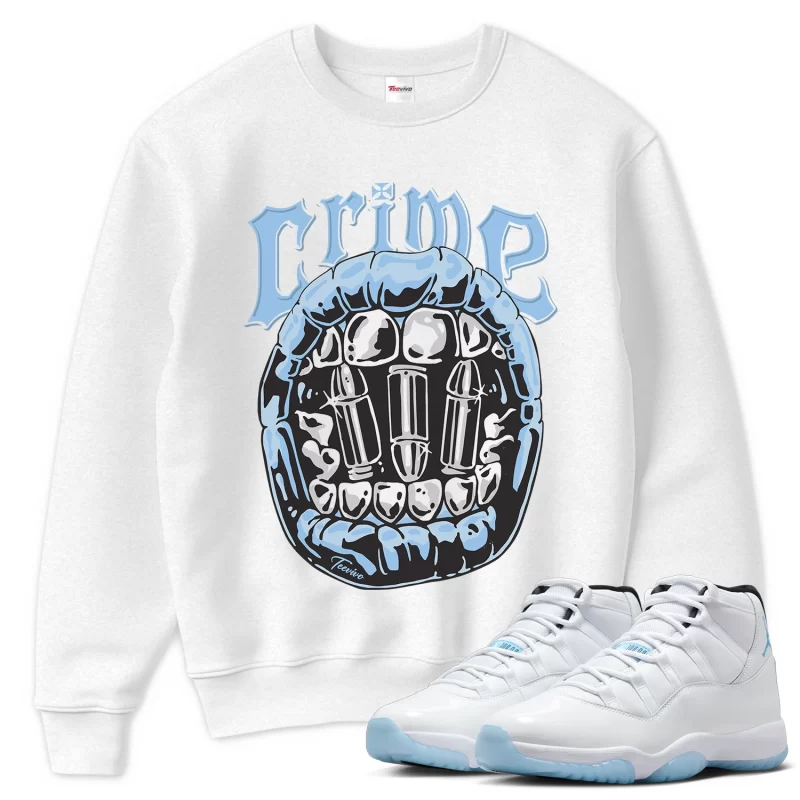 TeeVivo Sweatshirt Match Air Jordan 11 Retro Legend Blue Crime – Air Jordan 11 Sweatshirt, AJ11 Sweatshirt