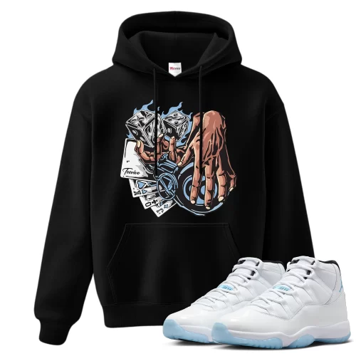 TeeVivo Hoodie Match Air Jordan 11 Retro Legend Blue Gambling – Air Jordan 11 Hoodie, AJ11 Hoodie
