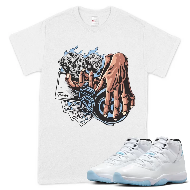 TeeVivo T-Shirt Match Air Jordan 11 Retro Legend Blue Gambling – Air Jordan 11 Shirt, AJ11 Shirt
