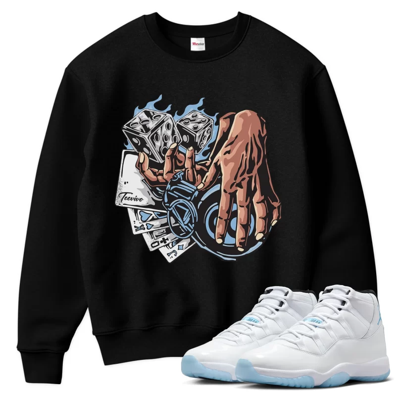 TeeVivo Sweatshirt Match Air Jordan 11 Retro Legend Blue Gambling – Air Jordan 11 Sweatshirt, AJ11 Sweatshirt