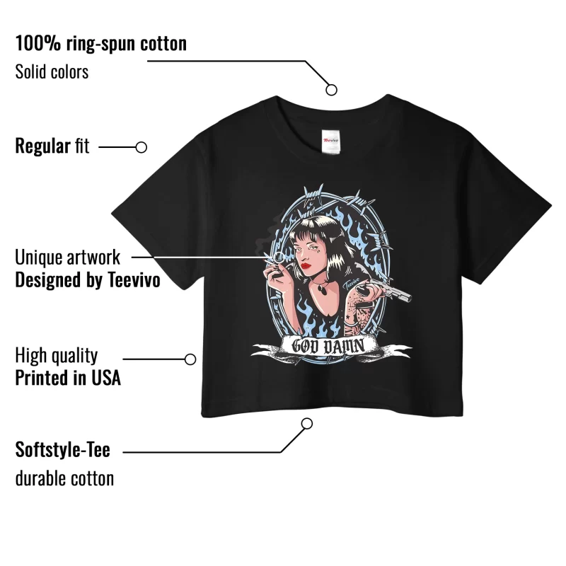 TeeVivo Crop Top Match Air Jordan 11 Retro Legend Blue God Daaamn – Air Jordan 11 Crop Top, AJ11 Crop Top