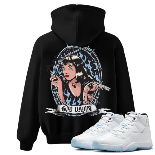 TeeVivo Hoodie Match Air Jordan 11 Retro Legend Blue God Daaamn – Air Jordan 11 Hoodie, AJ11 Hoodie