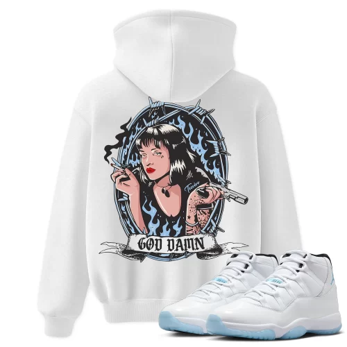 TeeVivo Hoodie Match Air Jordan 11 Retro Legend Blue God Daaamn – Air Jordan 11 Hoodie, AJ11 Hoodie