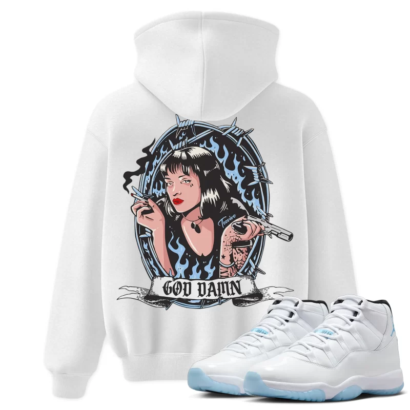 TeeVivo Hoodie Match Air Jordan 11 Retro Legend Blue God Daaamn – Air Jordan 11 Hoodie, AJ11 Hoodie