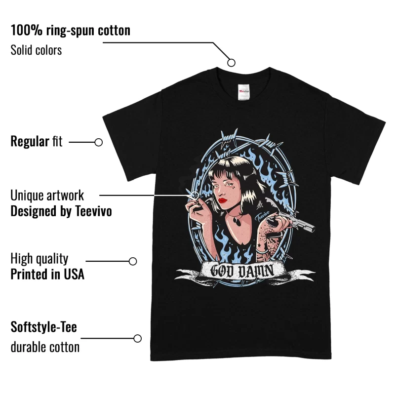 TeeVivo T-Shirt Match Air Jordan 11 Retro Legend Blue God Daaamn – Air Jordan 11 Shirt, AJ11 Shirt