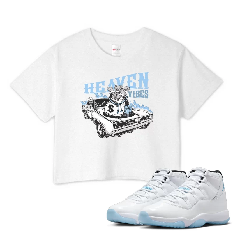 TeeVivo Crop Top Match Air Jordan 11 Retro Legend Blue Heaven vibes – Air Jordan 11 Crop Top, AJ11 Crop Top