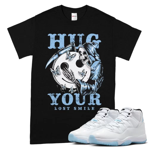 TeeVivo T-Shirt Match Air Jordan 11 Retro Legend Blue Hug your lost smile – Air Jordan 11 Shirt, AJ11 Shirt
