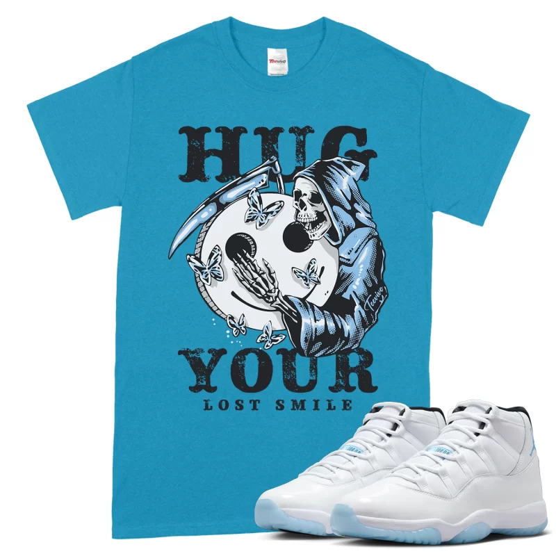 TeeVivo T-Shirt Match Air Jordan 11 Retro Legend Blue Hug your lost smile – Air Jordan 11 Shirt, AJ11 Shirt