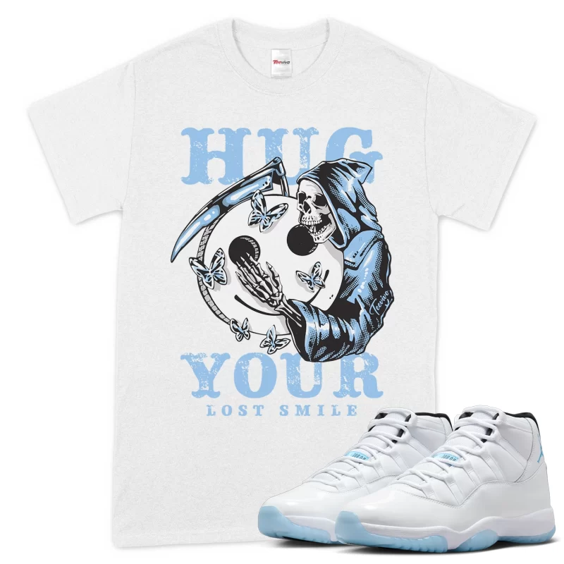 TeeVivo T-Shirt Match Air Jordan 11 Retro Legend Blue Hug your lost smile – Air Jordan 11 Shirt, AJ11 Shirt
