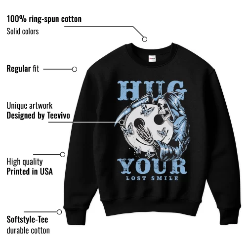 TeeVivo Sweatshirt Match Air Jordan 11 Retro Legend Blue Hug your lost smile – Air Jordan 11 Sweatshirt, AJ11 Sweatshirt