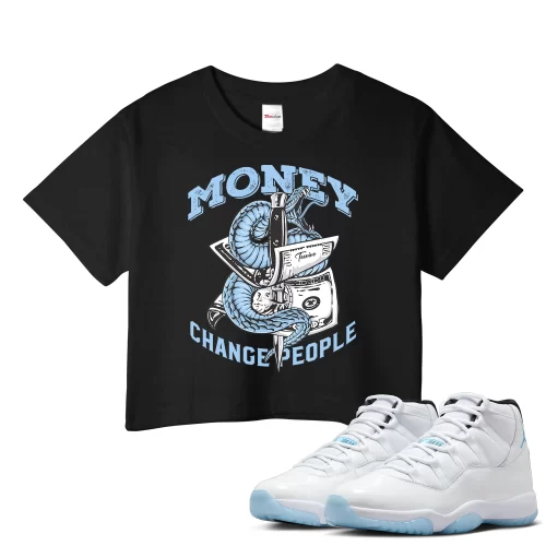 TeeVivo Crop Top Match Air Jordan 11 Retro Legend Blue Money change people – Air Jordan 11 Crop Top, AJ11 Crop Top