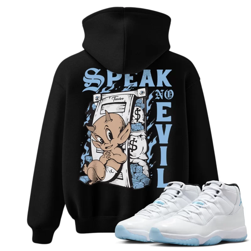 TeeVivo Hoodie Match Air Jordan 11 Retro Legend Blue Speak no evil – Air Jordan 11 Hoodie, AJ11 Hoodie