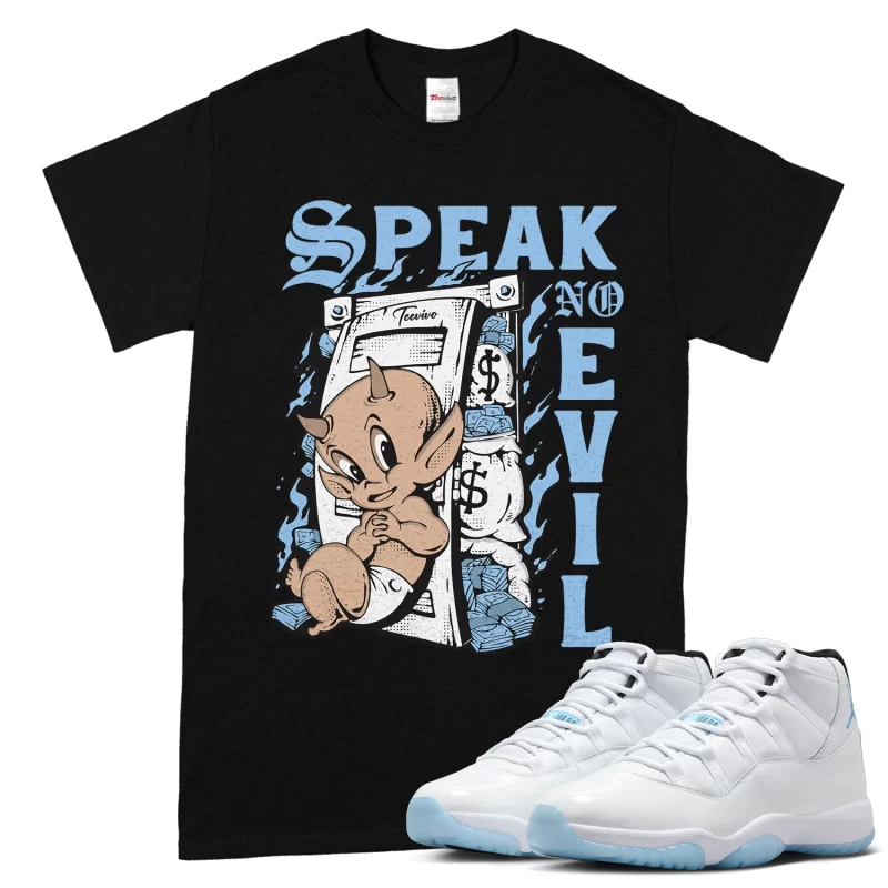 TeeVivo T-Shirt Match Air Jordan 11 Retro Legend Blue Speak no evil – Air Jordan 11 Shirt, AJ11 Shirt