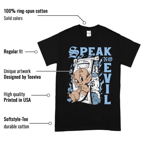TeeVivo T-Shirt Match Air Jordan 11 Retro Legend Blue Speak no evil – Air Jordan 11 Shirt, AJ11 Shirt