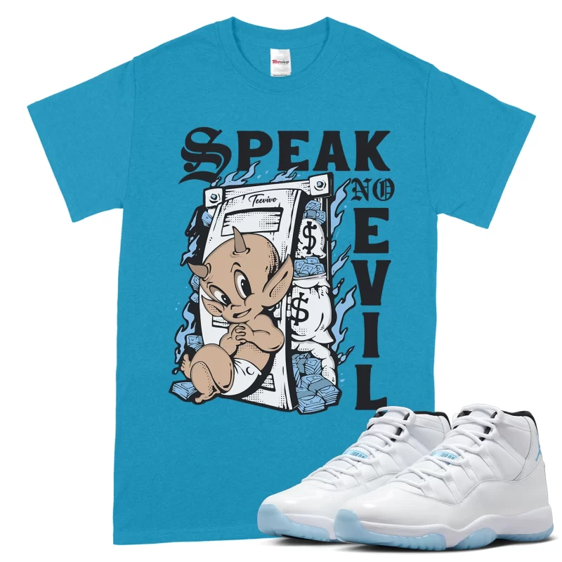 TeeVivo T-Shirt Match Air Jordan 11 Retro Legend Blue Speak no evil – Air Jordan 11 Shirt, AJ11 Shirt
