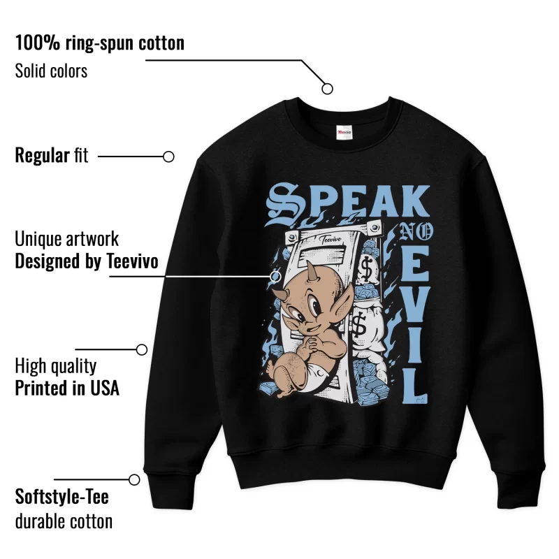 TeeVivo Sweatshirt Match Air Jordan 11 Retro Legend Blue Speak no evil – Air Jordan 11 Sweatshirt, AJ11 Sweatshirt