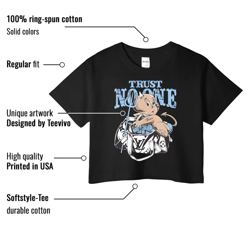 TeeVivo Crop Top Match Air Jordan 11 Retro Legend Blue Trust no one – Air Jordan 11 Crop Top, AJ11 Crop Top