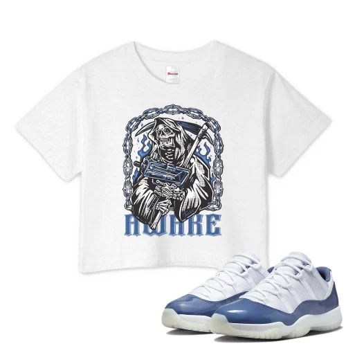 TeeVivo Crop Top Match Air Jordan 11 Retro Low Diffused Blue Awake – Air Jordan 11 Crop Top, AJ11 Crop Top