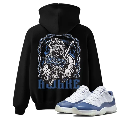 TeeVivo Hoodie Match Air Jordan 11 Retro Low Diffused Blue Awake – Air Jordan 11 Hoodie, AJ11 Hoodie