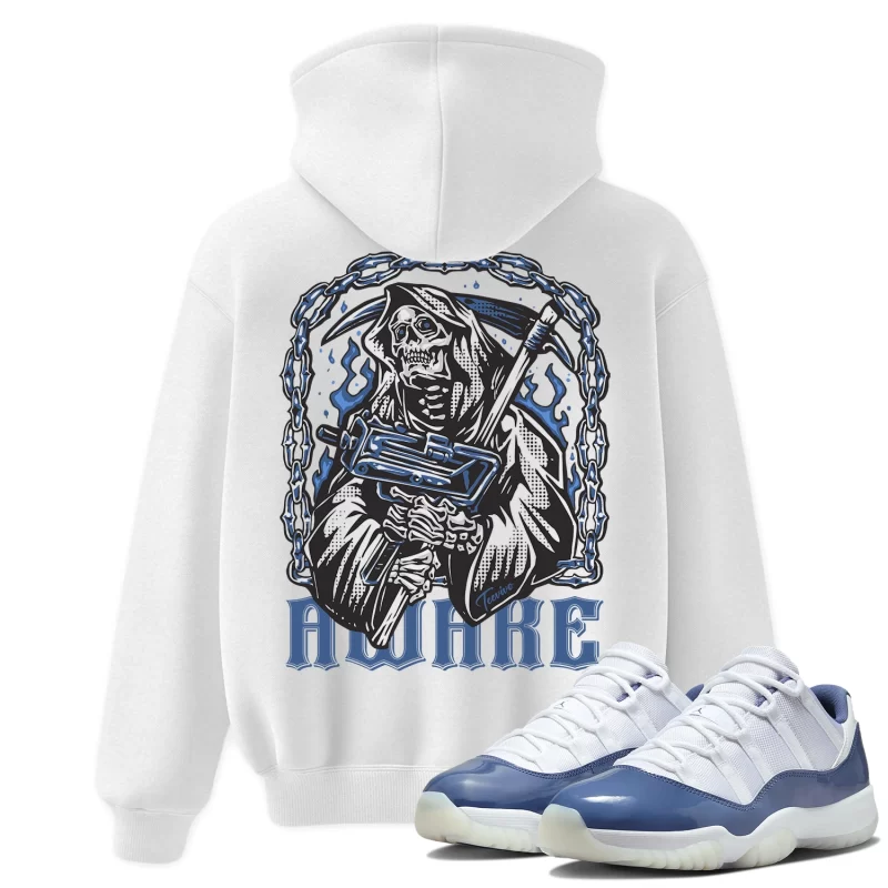 TeeVivo Hoodie Match Air Jordan 11 Retro Low Diffused Blue Awake – Air Jordan 11 Hoodie, AJ11 Hoodie