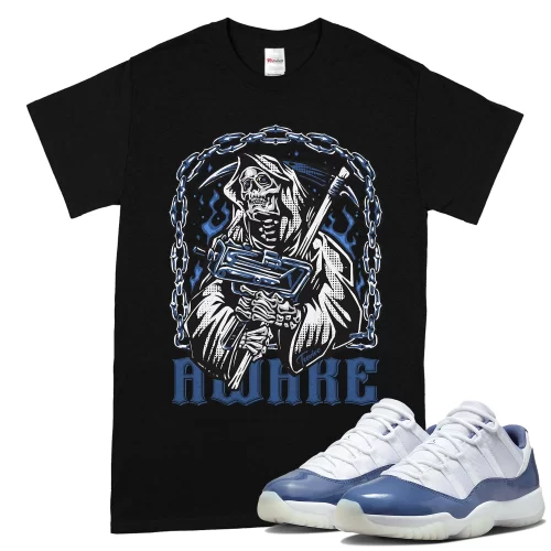 TeeVivo T-Shirt Match Air Jordan 11 Retro Low Diffused Blue Awake – Air Jordan 11 Shirt, AJ11 Shirt