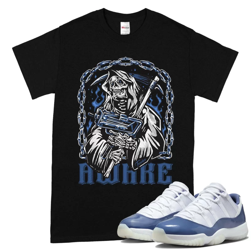 TeeVivo T-Shirt Match Air Jordan 11 Retro Low Diffused Blue Awake – Air Jordan 11 Shirt, AJ11 Shirt