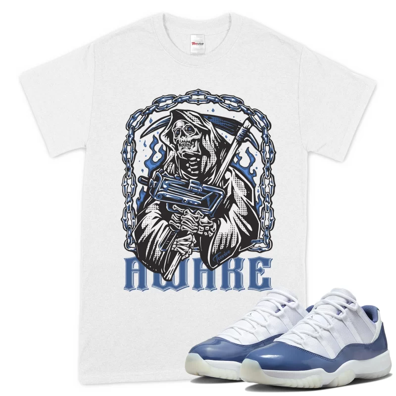 TeeVivo T-Shirt Match Air Jordan 11 Retro Low Diffused Blue Awake – Air Jordan 11 Shirt, AJ11 Shirt