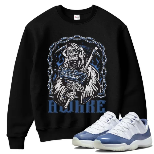 TeeVivo Sweatshirt Match Air Jordan 11 Retro Low Diffused Blue Awake – Air Jordan 11 Sweatshirt, AJ11 Sweatshirt