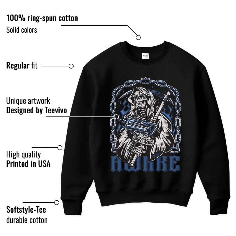 TeeVivo Sweatshirt Match Air Jordan 11 Retro Low Diffused Blue Awake – Air Jordan 11 Sweatshirt, AJ11 Sweatshirt