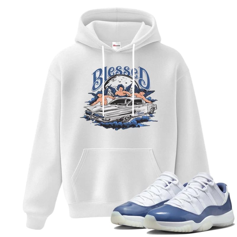 TeeVivo Hoodie Match Air Jordan 11 Retro Low Diffused Blue Blessed – Air Jordan 11 Hoodie, AJ11 Hoodie