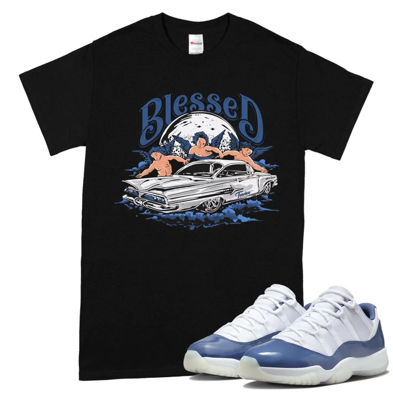 TeeVivo T-Shirt Match Air Jordan 11 Retro Low Diffused Blue Blessed – Air Jordan 11 Shirt, AJ11 Shirt