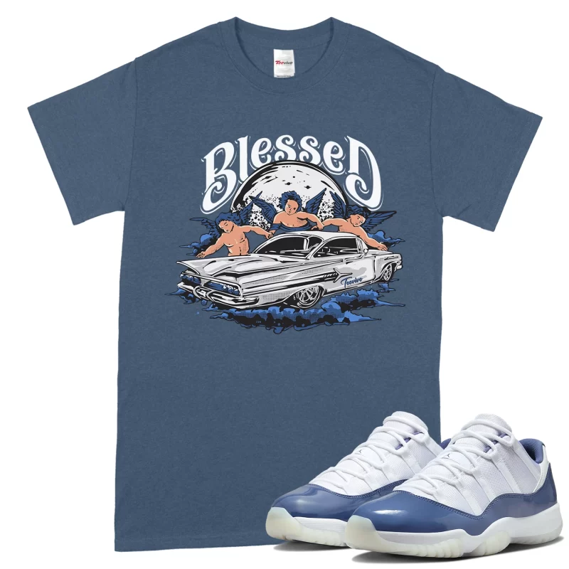 TeeVivo T-Shirt Match Air Jordan 11 Retro Low Diffused Blue Blessed – Air Jordan 11 Shirt, AJ11 Shirt