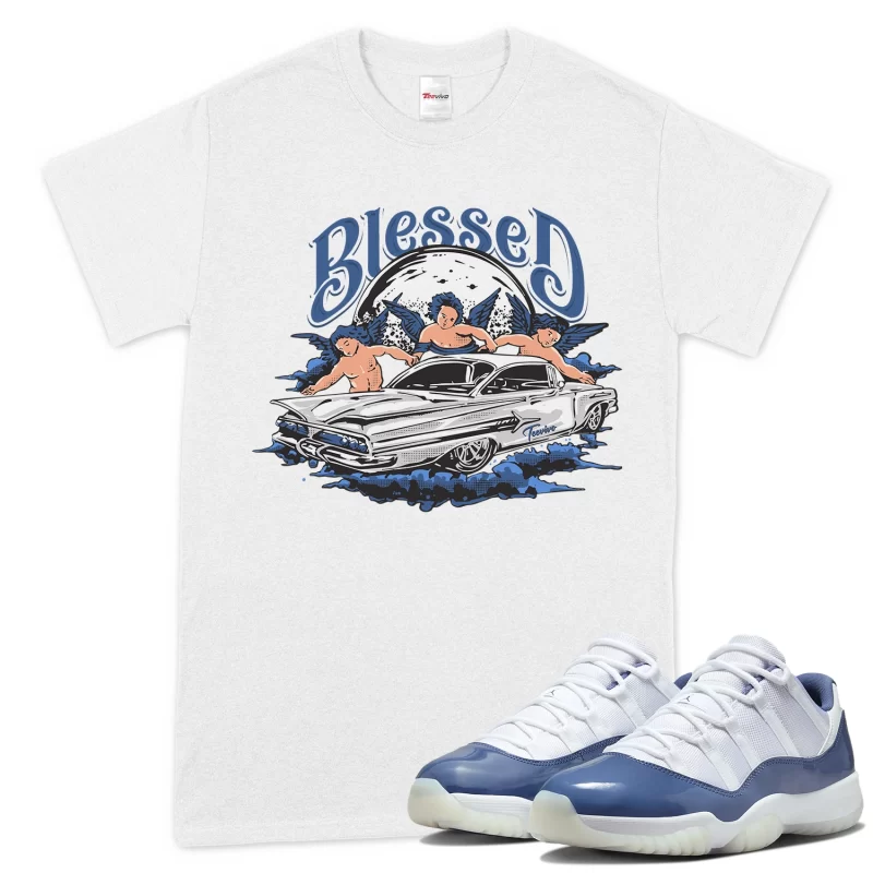 TeeVivo T-Shirt Match Air Jordan 11 Retro Low Diffused Blue Blessed – Air Jordan 11 Shirt, AJ11 Shirt