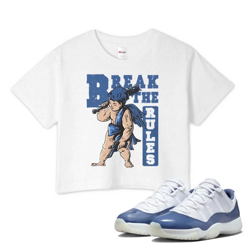 TeeVivo Crop Top Match Air Jordan 11 Retro Low Diffused Blue Break the rules – Air Jordan 11 Crop Top, AJ11 Crop Top