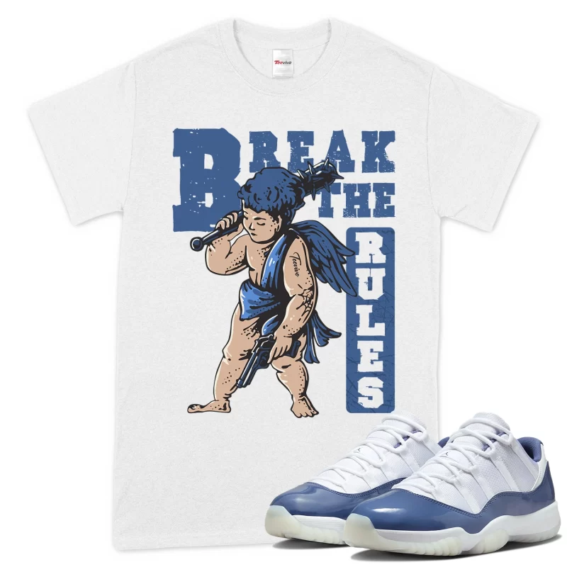 TeeVivo T-Shirt Match Air Jordan 11 Retro Low Diffused Blue Break the rules – Air Jordan 11 Shirt, AJ11 Shirt