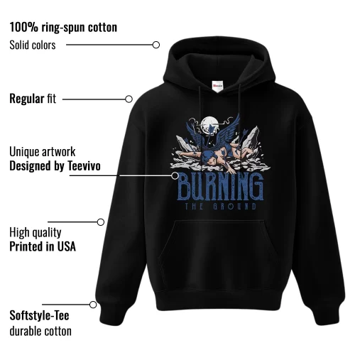 TeeVivo Hoodie Match Air Jordan 11 Retro Low Diffused Blue Burning the ground – Air Jordan 11 Hoodie, AJ11 Hoodie
