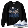 TeeVivo Sweatshirt Match Air Jordan 11 Retro Low Diffused Blue Burning the ground – Air Jordan 11 Sweatshirt, AJ11 Sweatshirt