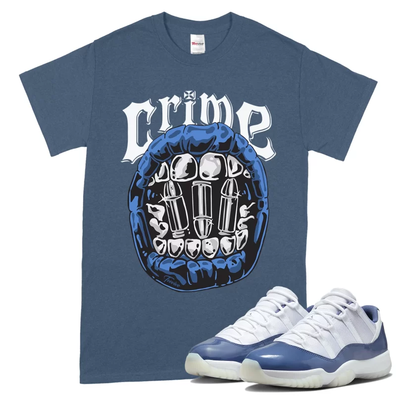 TeeVivo T-Shirt Match Air Jordan 11 Retro Low Diffused Blue Crime – Air Jordan 11 Shirt, AJ11 Shirt