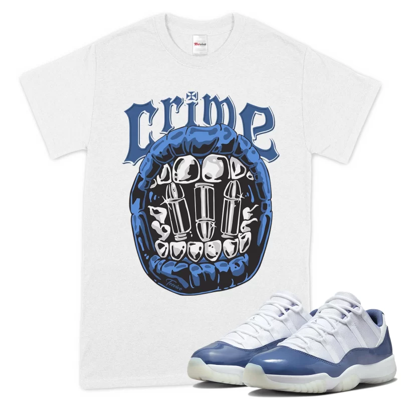TeeVivo T-Shirt Match Air Jordan 11 Retro Low Diffused Blue Crime – Air Jordan 11 Shirt, AJ11 Shirt