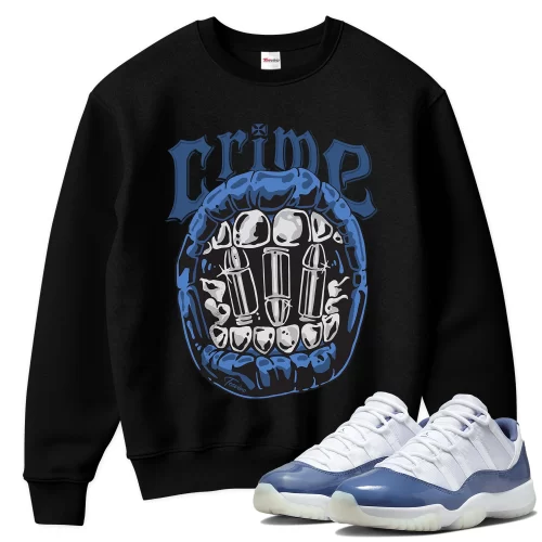 TeeVivo Sweatshirt Match Air Jordan 11 Retro Low Diffused Blue Crime – Air Jordan 11 Sweatshirt, AJ11 Sweatshirt