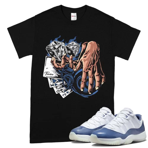 TeeVivo T-Shirt Match Air Jordan 11 Retro Low Diffused Blue Gambling – Air Jordan 11 Shirt, AJ11 Shirt