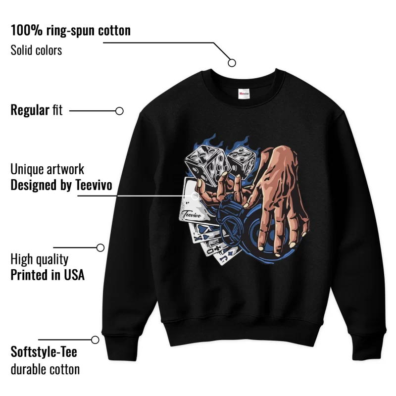 TeeVivo Sweatshirt Match Air Jordan 11 Retro Low Diffused Blue Gambling – Air Jordan 11 Sweatshirt, AJ11 Sweatshirt